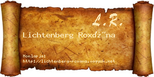 Lichtenberg Roxána névjegykártya