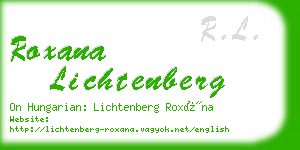 roxana lichtenberg business card